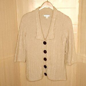 Christopher & Banks Womens Oatmeal Chunky Cardigan Sweater Large
